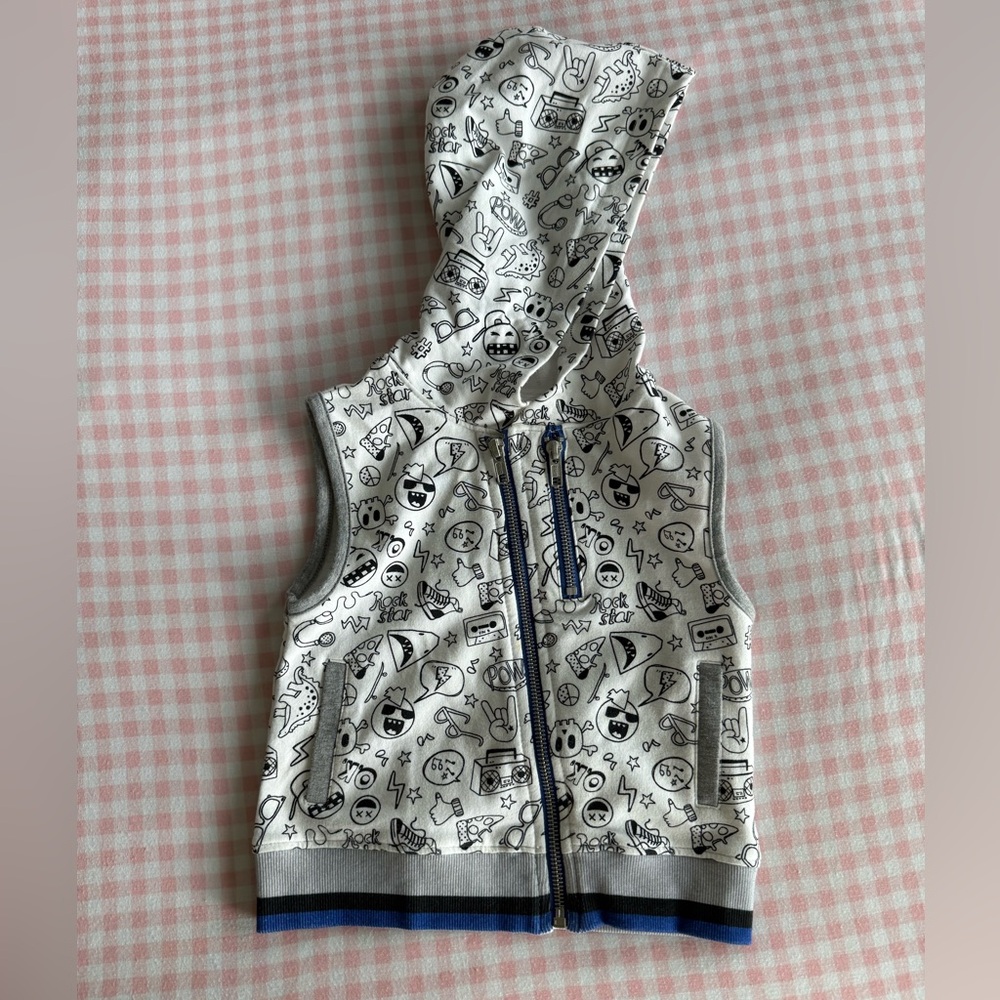 Kinderkind Doodle Graphic Hooded Vest